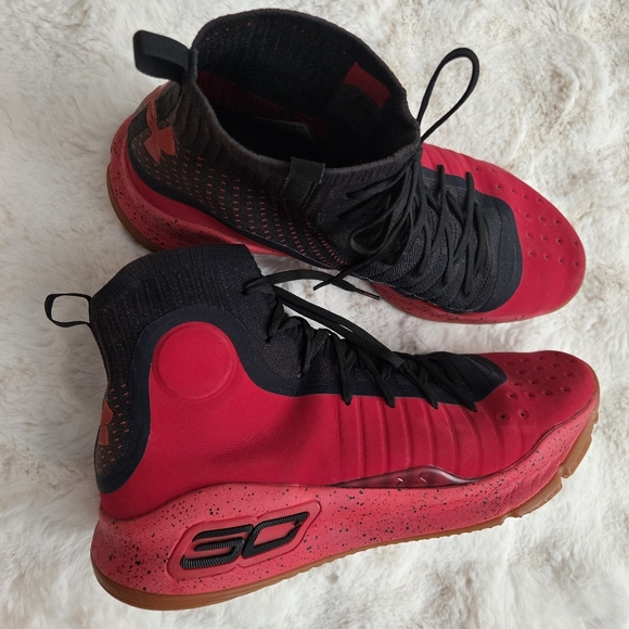 Under Armour Curry 4 Red Rogue Black Gum US Men’s Size 15  RARE 2018 - Picture 9 of 14